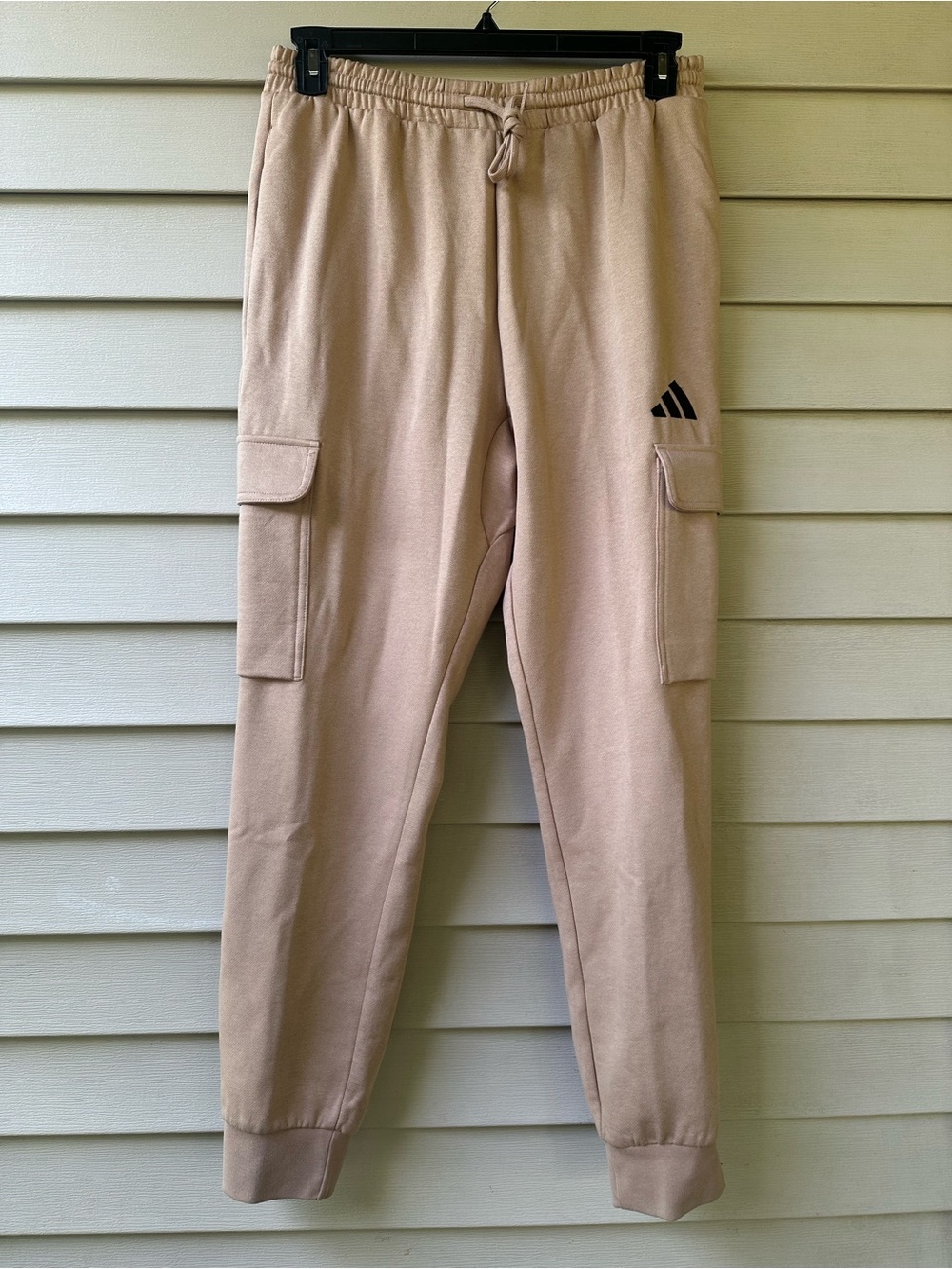 adidas Men's Beige Cargo Sweatpants Joggers